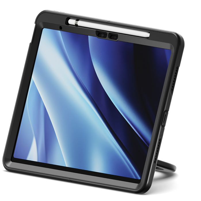 Cygnett GripStand Apple iPad Air (13') (M2/M3) Case -Black(CY5203CPGRP), Built-in Screen Protector, 2 Years