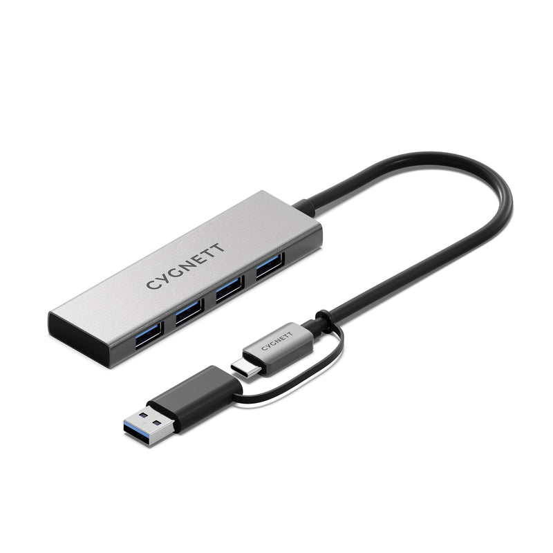 Cygnett Unite 4-in-1 USB-C to USB-A Hub- White(CY5388CYHUB),4x USB-A,10GBps Transfer,Aluminium outershell,USB-C to USB-A Adapter,2Years
