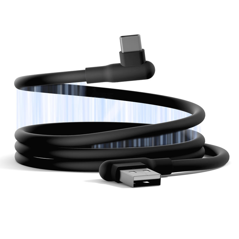 Cygnett DriveSync Right Angled Magnetic Silicone USB-C to USB-A Cable (0.7M) - (CY5665CCACB), 3A/60W, 480Mbps, Drive & Sync, 2 Years