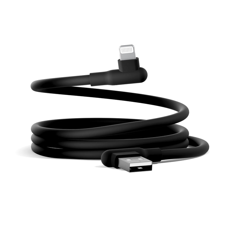 Cygnett DriveSync Right Angled Silicone Lightning to USB-A Cable (0.7M) - (CY5667CCACB), 2.4A/12W, 480Mbps, Drive & Sync, 2