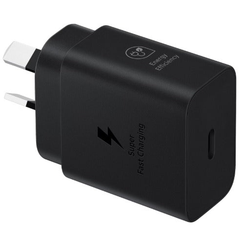 Samsung 25W GaN USB-C Fast Wall Charger - Black(EP-T2510NBEGAU), 1x USB-C, Supports up to 25W, Compact & Travel-Ready, 1 Year
