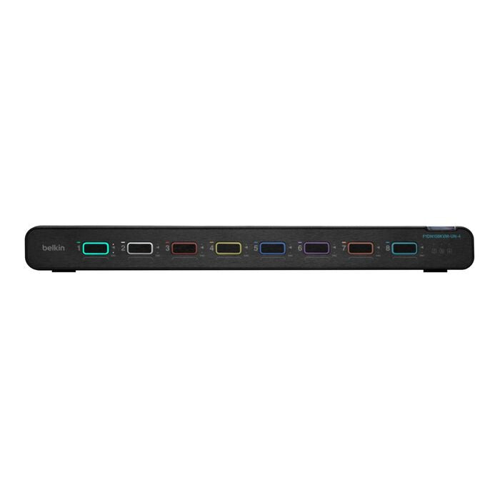 Belkin Cybersecurity and Secure KVM Universal 2nd Gen Secure KVM Switch, 8-Port Single Head w/ CAC - Black (F1DN108KVM-UN-4),12V,2.5A,2