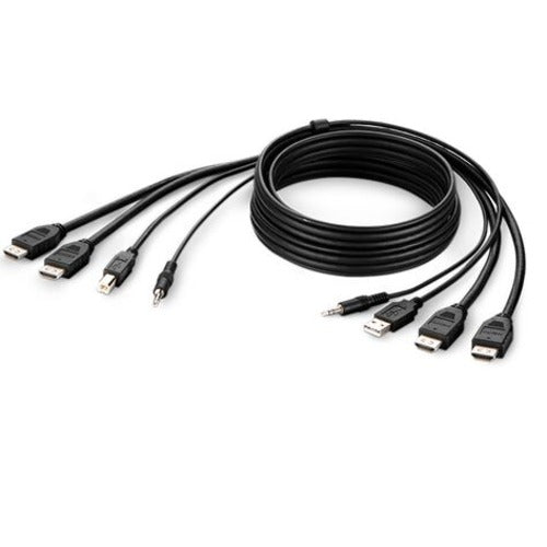 Belkin Cybersecurity and Secure KVM TAA DUAL HDMI/USB/AUD CBL, HDMI M/M; USB A/B, 10' - Black(F1DN2CCBL-HH10t), 3