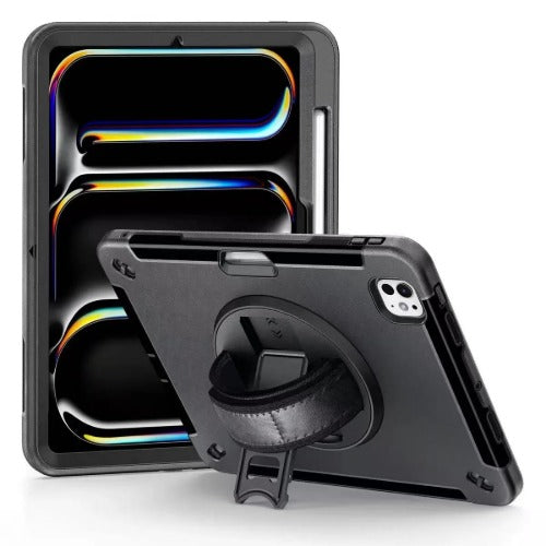 USP Rugged Apple iPad Pro (13') (M5/M4) (8th/7th Gen) Case Black - Built-in-Kickstand, Hand & Shoulder Strap, DropProof,  5