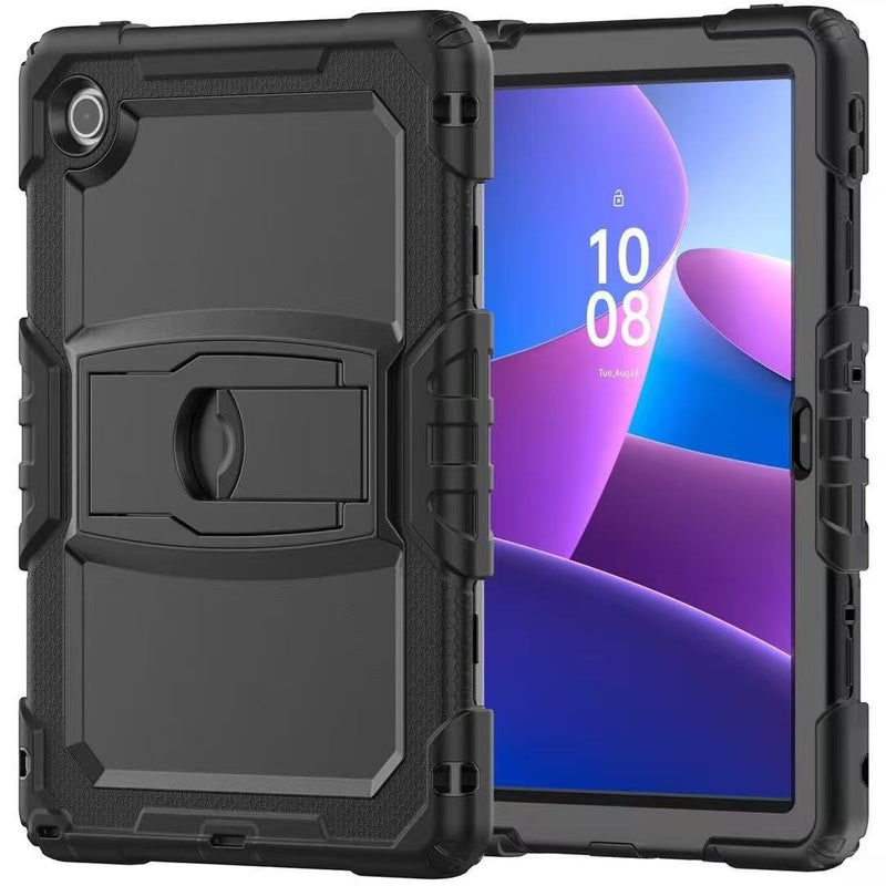USP Rugged Lenovo Tab 10.1' Case Black - Built-in-Kickstand, Hand & Shoulder Strap, DropProof, Shock Resistance, 5