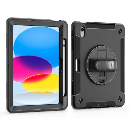 USP Rugged Samsung Galaxy Tab A7 (10.4') Case Black - Built-in-Kickstand, Hand & Shoulder Strap, DropProof,Pen Holder, 5