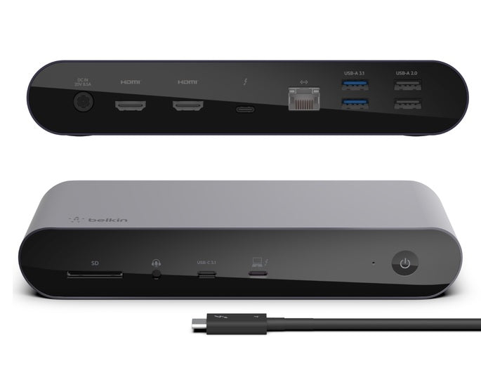 EOL Belkin Connect Pro Thunderbolt 4 Dock - Space Grey (INC006auSGY),4xUSB-A,1xSD,1xUSB-C, 8K @ 30Hz, 4K @ 60Hz, Thunderbolt 4 certified, 2 Years Warr