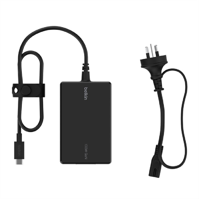 Belkin Connect USB-C Core 100W GaN Power Adapter + USB-C Cable (1.5M) - Black (INC016auBK), Compact Laptop Charger, $2500 CEW , 2