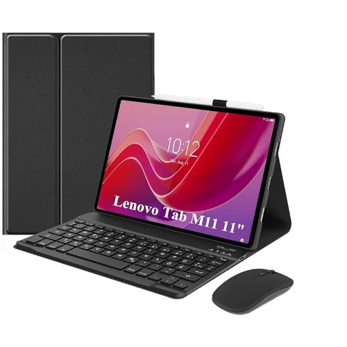 USP Lenovo Tab M11 (11') Keyboard + Case Black, Magnetic, PU Leather Covering, Front & Rear Facing Camera Holes,3