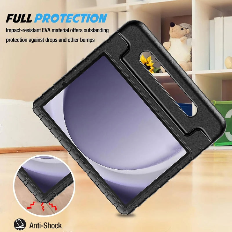 USP Samsung Galaxy Tab A9+ (11') Kid Friendly Case Black - Shockproof, Raised Edges, 180Â° Rotation, Portable & Lightweight, Perfect for Kid