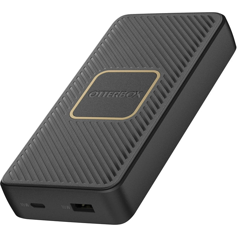 OtterBox Fast Charge Wireless Power Bank 15K mAh - Black (78-80640), Dual Ports (USB-C 18W & USB-A 18W), 10W Qi Wireless, Sleek, 2 Years