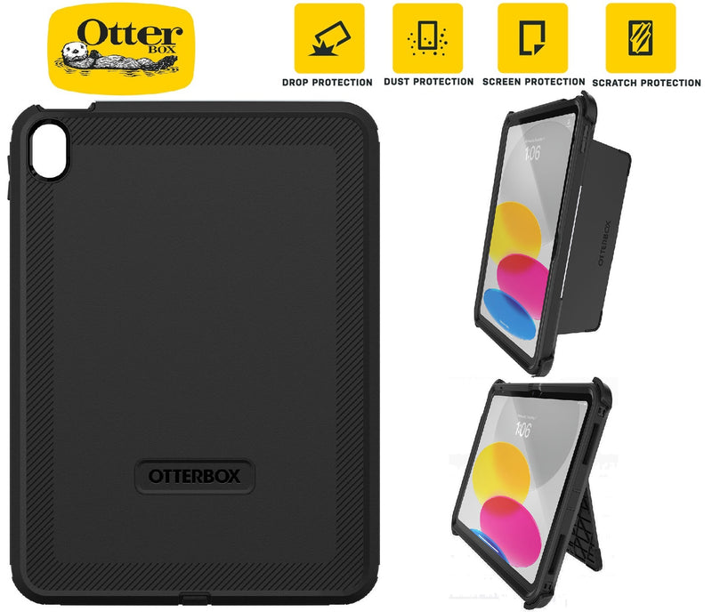 OtterBox Rugged Defender Apple iPad (11') (A16) (11th Gen) / iPad (10.9') (10th Gen) Kickstand Case Black - (77-89953), 7