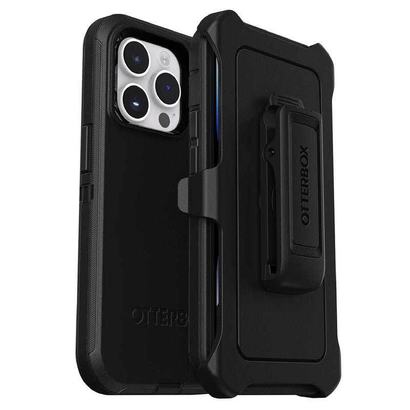 OtterBox Defender Apple iPhone 14 Pro Case Black - (77-88379), DROP+ 4X Military Standard, Multi-Layer, Included Holster, Rugged, 7 Years