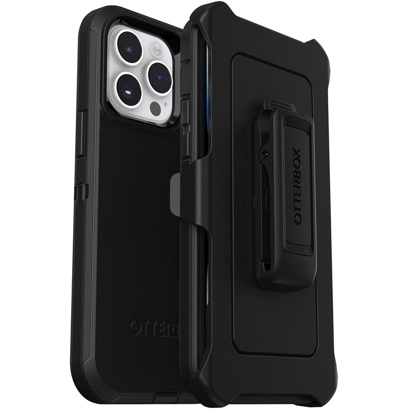 EOL OtterBox Defender Apple iPhone 14 Pro Max Case Black - (77-88390), DROP+ 4X Military Standard, Included Holster,Raised Edges, Rugged, 7 Years Warr
