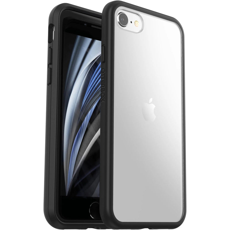 OtterBox React Apple iPhone SE (3rd & 2nd Gen) and iPhone 8/7 Case Black Crystal (Clear/Black) - (77-80951), DROP+ Military Standard, 7 Years