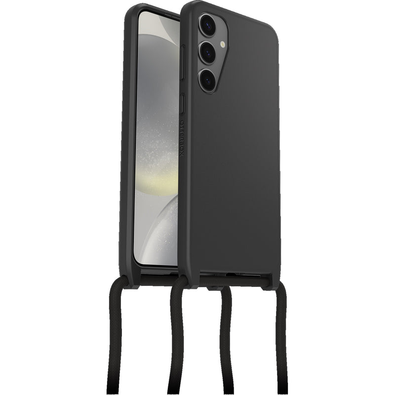 OtterBox React Necklace Samsung Galaxy S24 5G (6.2') Case Black - (77-94733), DROP+ Military Standard, Detachable Nylon Rope, 7 Years