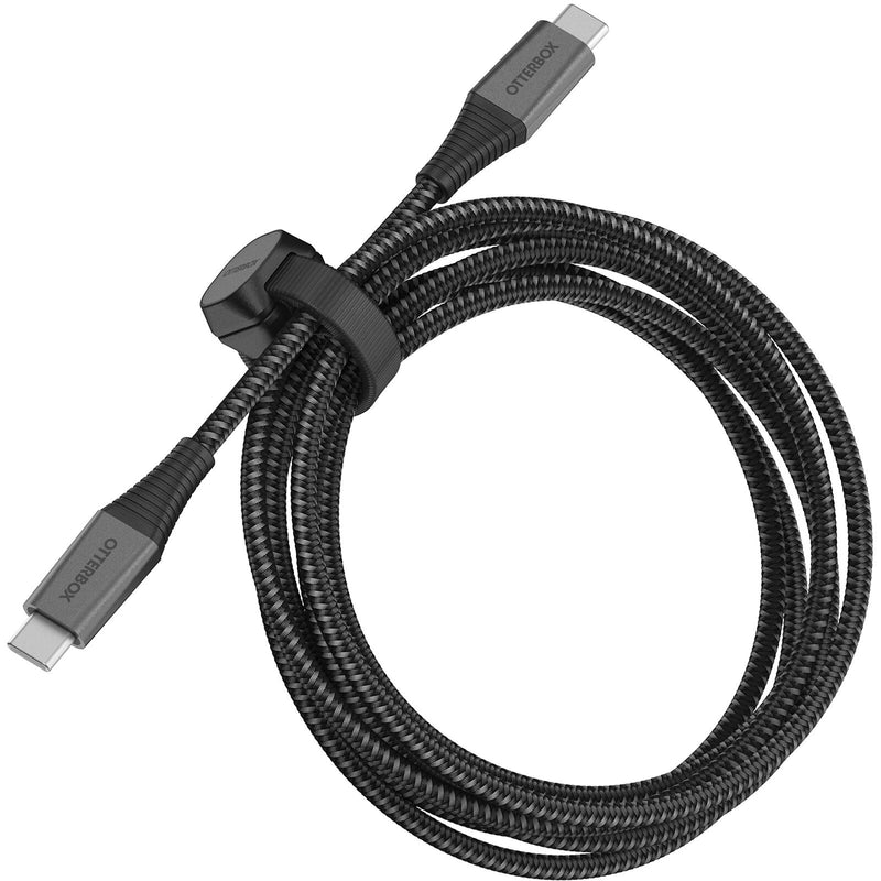 OtterBox USB-C to USB-C Fast Charge Premium Pro Cable (2M) - Black (78-80888), 60W,30K Bend,Samsung Galaxy, 2 Years