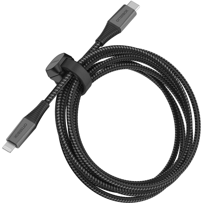 OtterBox Lightning to USB-C Fast Charge Premium Pro Cable (2M) - Black (78-80890), 3 AMPS (60W), MFi, 30K Bend/Flex,Braided, Apple iPhone/iPad/Mac