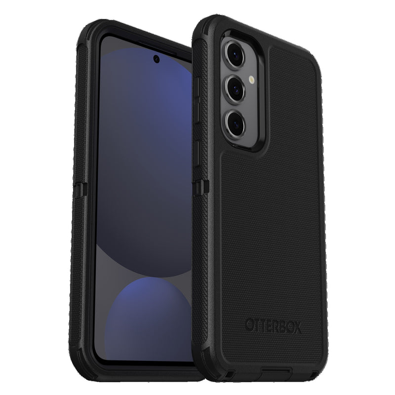 OtterBox Defender Samsung Galaxy S24 FE 5G (6.7') Case Black - (77-97095), DROP+ 7X Military Standard, Multi-Layer, Port Covers, 7