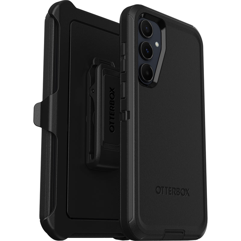 OtterBox Defender Samsung Galaxy A55 5G (6.6') Case Black - (77-95430), DROP+ 5X Military Standard, Multi-Layer,Included Holster, 7 Years