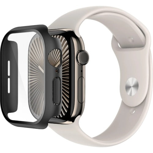 Belkin ScreenForce TemperedCurve 2-in-1 Treated Screen Protector + Bumper for Apple Watch Series 10 (46mm) - Black(OWA003fqBK), 2