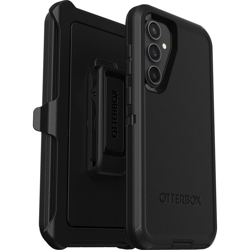 OtterBox Defender Samsung Galaxy S23 FE (6.4') Case Black - (77-94283), DROP+ 4X Military Standard, Multi-Layer, Included Holster, 7 Years