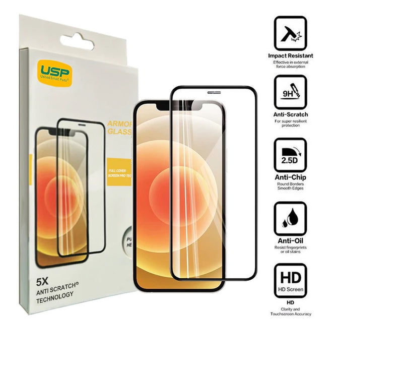 USP Apple iPhone SE (3rd & 2nd Gen)/ iPhone 8 / iPhone 7 (5.5')Armor Glass Full Cover Screen Protector -Impact-Resistant,Smooth Edges,5