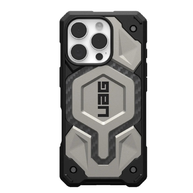 UAG Monarch Pro MagSafe Apple iPhone 16 Pro (6.3') Rugged Case - Titanium (114456113636), 25ft. Drop Protection(7.6M), 10