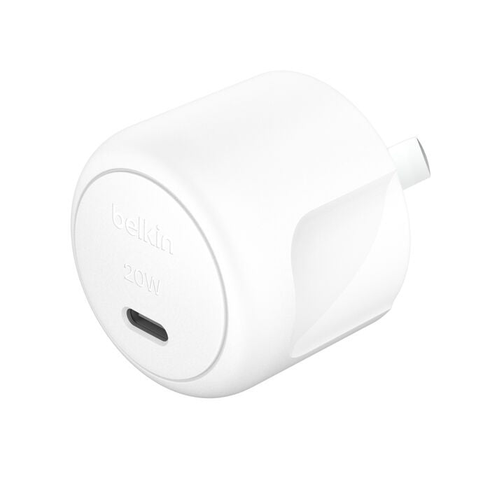 Belkin BoostCharge Compact 20W USB-C (PD 3.1) Wall Charger - White (WCA009auW), Compact & Travel-Ready, $2,500 CEW, 2