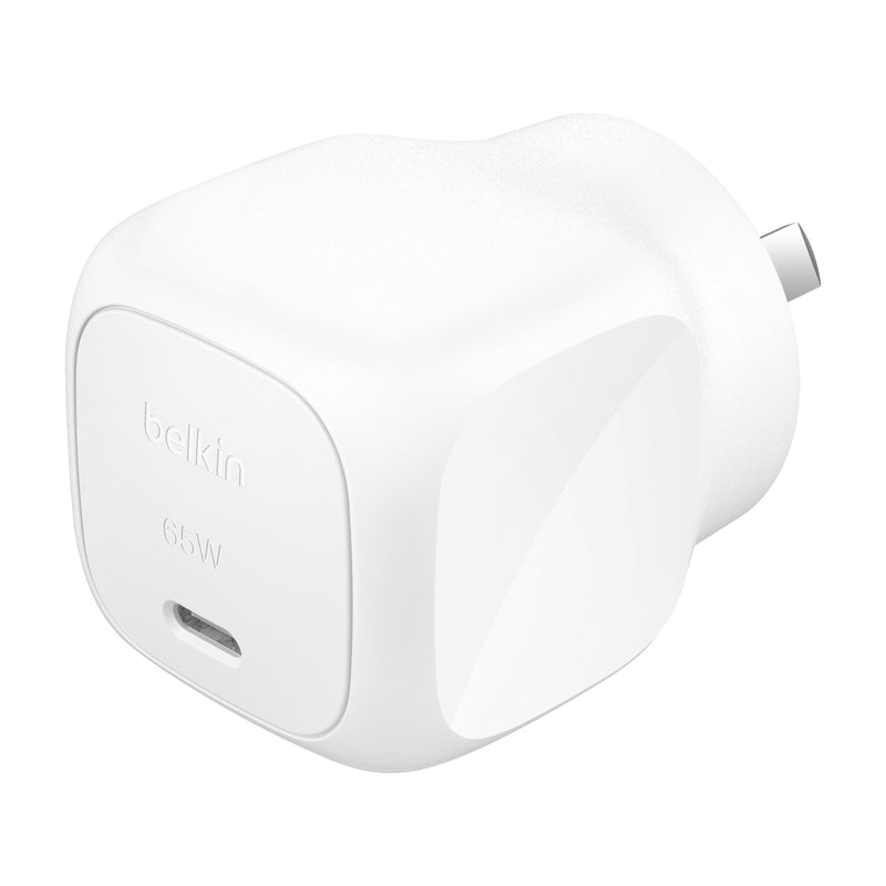 Belkin BoostCharge 65W USB-C PD 3.1 Cubic Wall Charger - White (WCA011auWH),Best for Phones,Laptop & Tablets, $2500 CEW, 2