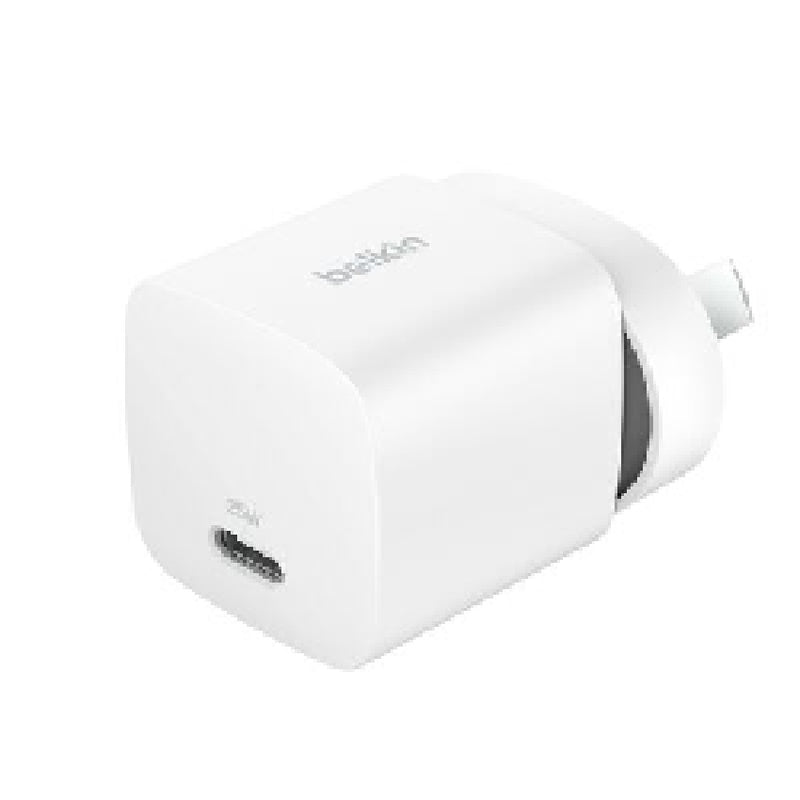 Belkin BoostCharge Compact 25W USB-C (PD 3.1) Cubic Wall Charger - White (WCA012auWH), Best for iPhone & Samsung,$2500 CEW, 2