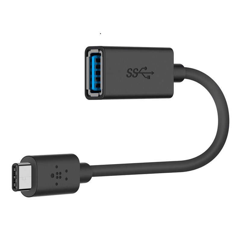 Belkin 3.0 USB-C to USB-A Adapter - Black (F2CU036btBLK), Power Output 3A, 5Gbps, Reversible USB-C Connector, USB-IF Certified, 2