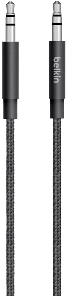 Belkin MIXIT Metallic AUX Cable (1.2M) - Black (AV10164bt04-BLK), Versatile, Sleek & Stylish, Durable, Easy to Carry, 2