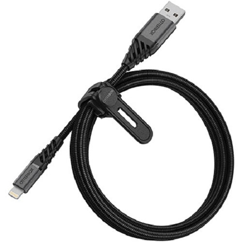 EOL OtterBox Lightning to USB-A Premium Cable (1M) - Black (78-52643), 3 AMPS (60W), WiFi,10K Bend/Flex, 480Mbps Transfer,Braided, 2 Years