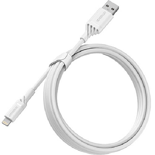 OtterBox Lightning to USB-A (2.0) Cable (2M) - White (78-52629), 3 AMPS (60W), MFi, 3K Bend/Flex, 480Mbps Transfer, Durable, 2 Years