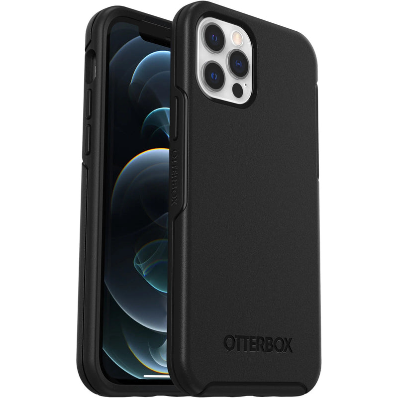 OtterBox Symmetry Apple iPhone 12 / iPhone 12 Pro Case Black - (77-65414), DROP+ 3X Military Standard, Raised Edges, Ultra-Sleek,7