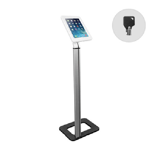 Brateck Anti-theft Tablet Kiosk Floor Stand with Aluminum Base Fit Screen Size  9.7'-10.1', 368x277x1131mm Anti-theft Lock with a Key (LS)