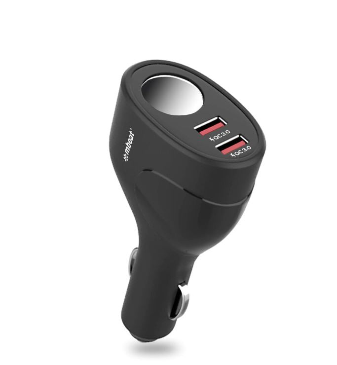 mbeatÂ®  Gorilla Power Dual Port QC3.0 Car Charger and Cigarette Lighter Extender features built-in over heat Package Weight: 70g