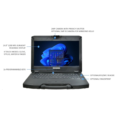 DURABOOK S14I, 14' FHD, IntelÂ® Coreâ„¢ Ultra 5 125U, Windows 11, 32GB RAM, 512GB PCIe SSD,Wi-Fi 7, Bluetooth v5.4, 3 year