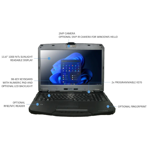 DURABOOK S15, 15' FHD, IntelÂ® Coreâ„¢ i7-1255U, Windows 11, 16GB RAM,  512GB SSD,Wi-Fi 6E, Bluetooth v5.3, 2MP Front Camera, 3 year