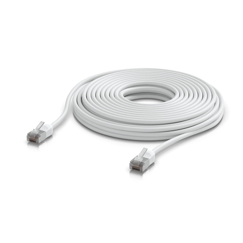 Ubiquiti UniFi Premium Patch Cable Outdoor, 12M, White, Ultra-thin, Rugged, Shielded Patch, Designed &Optimized, For 10 GbE Networking