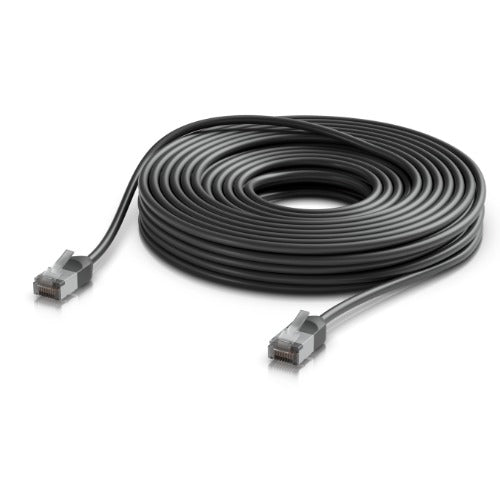 Ubiquiti UniFi Premium Patch Cable Outdoor, 15M,Black,Ultra-Thin, Rugged, Shielded Patch, Optimized, Perform Harshest Environments ,10 GbE networking.
