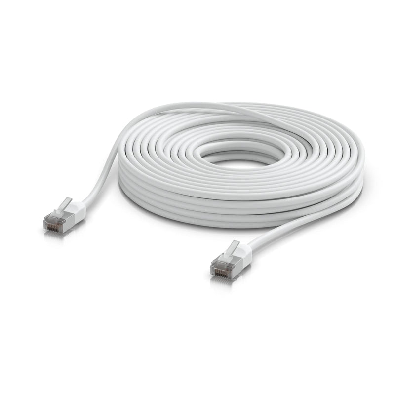 Ubiquiti UniFi Premium Patch Cable Outdoor, 15M, White, Ultra-thin, Rugged, Shielded Patch, Designed &Optimized, For 10 GbE Networking