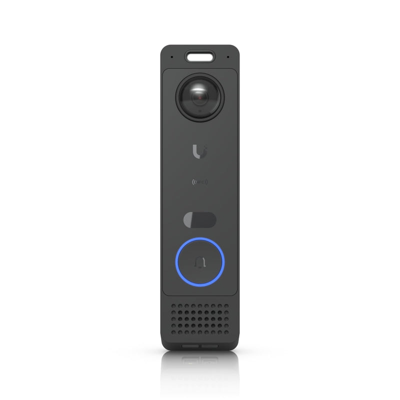 Ubiquiti G6 Entry, All-Weather, PoE+ Doorbell, Enhanced AI Detections, Two-Way Audio, Secondary Package Camera, Integrated Access Reader Capabilities.
