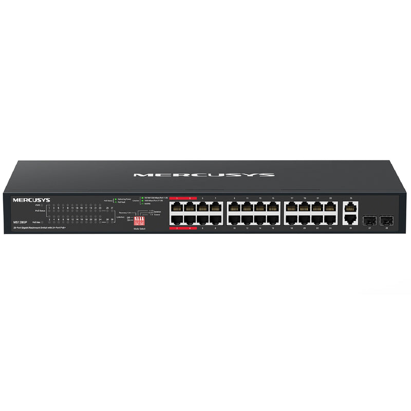 Mercusys MS128GP 28-Port Gigabit Rackmount Switch with 24-Port PoE+