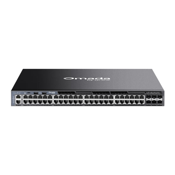 TP-Link SG6654X Omada 48-Port Gigabit Stackable L3 Managed Switch with 6 10GE SFP+ Slots, 48Ã— Gigabit RJ45 Ports, 6Ã— 10G SFP+ Slots, RJ45/Type C USB C