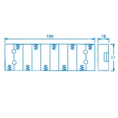 10 x AA Side by Side Battery Holder