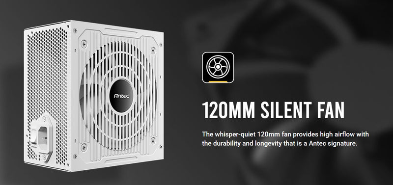 Antec CSK750DC White 80+ Bronze 4x PCIE 5.1, Continuous Power, DC to DC, Flat Cables. CircuitShield, Thermal,Reliable Value Power Supply 5yrs wty