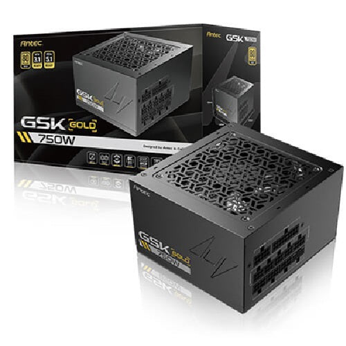Antec GSK750 V2 80+ Gold Fully Modular, 750W, ATX 3.1, 140×150×86mm, 120mm fan, PCIE 5.1, 12VHPWR, OCP/OVP/UVP/SCP/OPP/OTP, 7Y