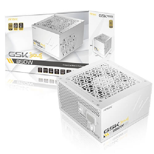 Antec GSK850 V2 WH 80+ Gold Fully Modular - WHITE, 850W, ATX 3.1, 140×150×86mm, 120mm fan, PCIE 5.1, 12VHPWR, OCP/OVP/UVP/SCP/OTP, 7Y   .